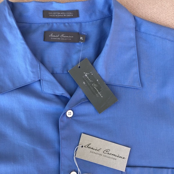Daniel Cremieux Signature Collection Short Sleve Button up Blue Shirt XL - Picture 5 of 10